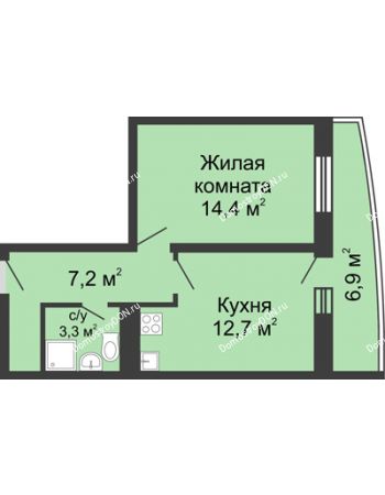 1 комнатная квартира 39,8 м² в ЖК Звезда Столицы, дом Литер 3