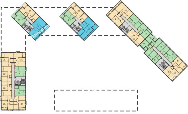 Планировка 8 этажа в доме ГП-1 в ЖК Андерсен парк
