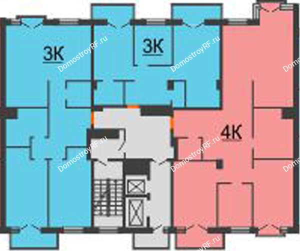 Планировка 4 этажа в доме №2, секция 3 в ЖК Гранд Империалъ	