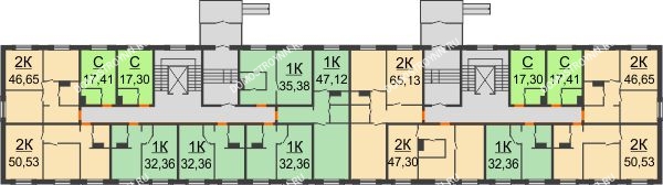 Планировка 1 этажа в доме № 20 в ЖК Торпедо