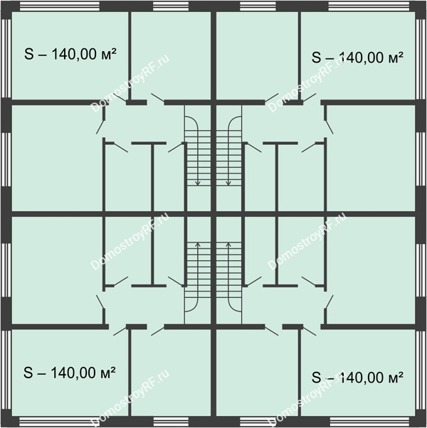 Планировка 2 этажа в доме "Ванкувер" 151 м² в КП Ясная Поляна