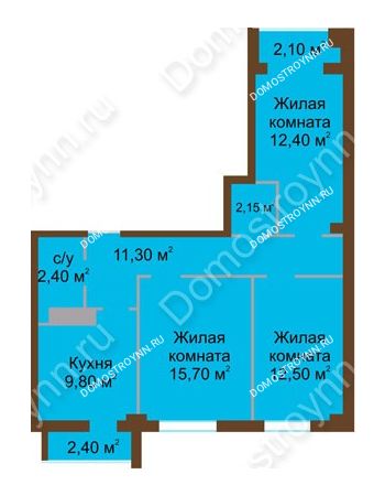3 комнатная квартира 68,5 м² - ЖК Северный Дворик