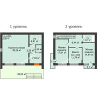 3 комнатный таунхаус 115 м² в КП Панорама, дом Гангутская, 8 (таунхаусы 115м2) - планировка