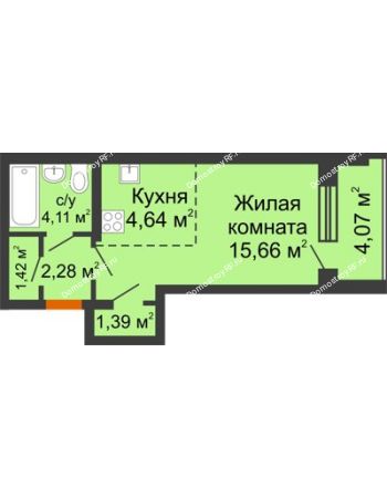 Студия 31,94 м² в ЖК Суворов-Сити, дом 2 очередь секция 1-5