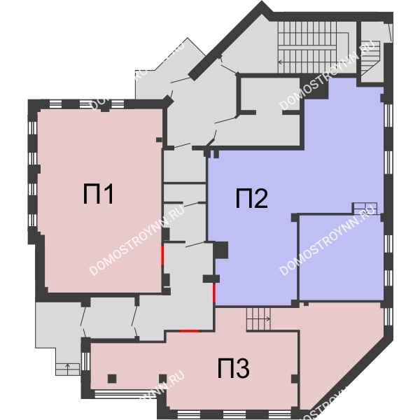Планировка 1 этажа в доме № 2 в ЖК Премиум