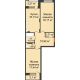 2 комнатная квартира 74,57 м² в ЖК Суворов-Сити, дом 2 очередь секция 1-5 - планировка