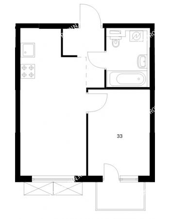 1 комнатная квартира 33 м² в ЖК Савин парк, дом корпус 8
