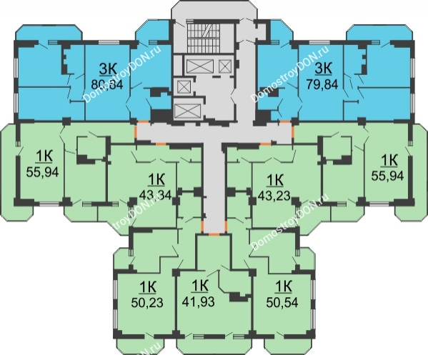 ЖК Гармония - планировка 15 этажа