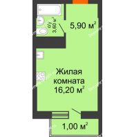 Студия 26,7 м², ЖК Клубный дом на Мечникова - планировка