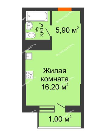 Студия 26,7 м² - ЖК Клубный дом на Мечникова