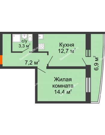 1 комнатная квартира 39,8 м² в ЖК Звезда Столицы, дом Литер 8