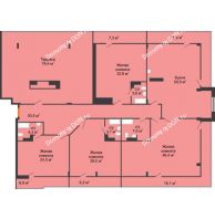 4 комнатная квартира 271,4 м² в ЖК SkyPark (Скайпарк), дом Литер 1, корпус 2, 1 этап - планировка