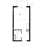 Студия 22,8 м² в ЖК Савин парк, дом корпус 10 - планировка