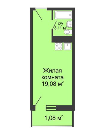 Студия 23,27 м² - ЖК Центральный-2