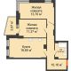 2 комнатная квартира 58,26 м² в ЖК Сердце Ростова 2, дом Литер 8 - планировка
