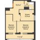 2 комнатная квартира 71,3 м² в ЖК Квартет, дом № 3 - планировка