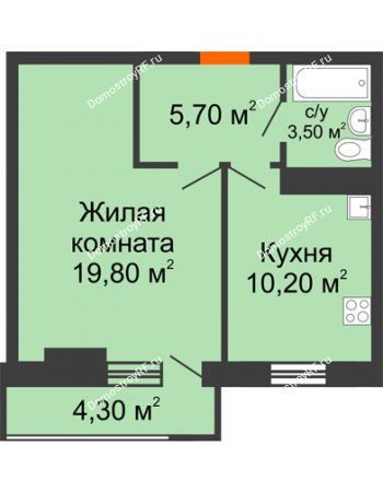 1 комнатная квартира 40,5 м² в ЖК Восточный парк, дом Литер 3