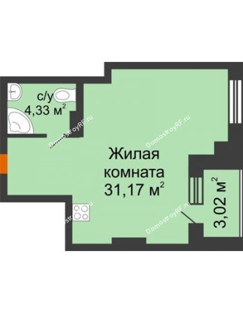 1 комнатная квартира 35,5 м² - Клубный дом Vivaldi (Вивальди)