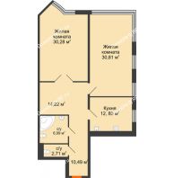 Студия 108,35 м², ЖД по ул. Платонова, 9,11 - планировка
