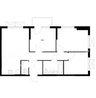 3 комнатная квартира 68,9 м² в ЖК Савин парк, дом корпус 8 - планировка