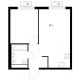 1 комнатная квартира 38,1 м² в ЖК Савин парк, дом корпус 7 - планировка