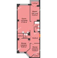 4 комнатная квартира 117,6 м², ЖК Гагарин - планировка