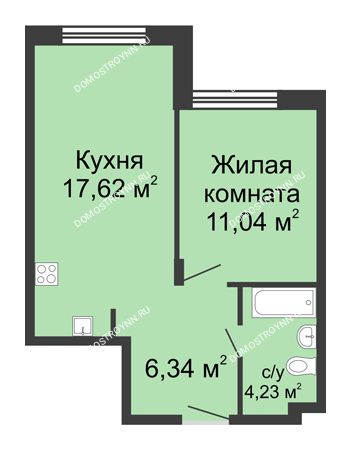 1 комнатная квартира 39,23 м² в ЖК Клевер, дом № 1