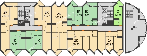 Планировка 2 этажа в доме Литер 9 в ЖК Империал