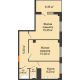 2 комнатная квартира 54,6 м² в ЖК Грин Парк, дом Литер 1 - планировка