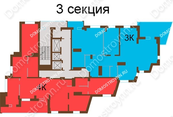 Планировка 20 этажа в доме № 7, корп. 6 в ЖК Подкова на Панина