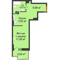 Студия 29,65 м² в ЖК Сердце Ростова 2, дом Литер 8 - планировка