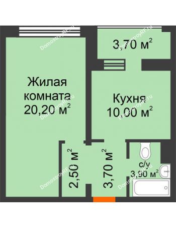 1 комнатная квартира 42,2 м² - ЖК Приоритет