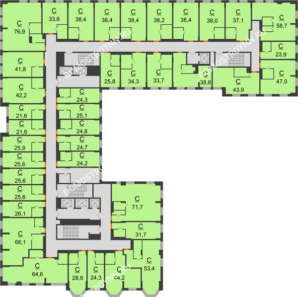 Комплекс апартаментов KM TOWER PLAZA (КМ ТАУЭР ПЛАЗА) - планировка 3 этажа