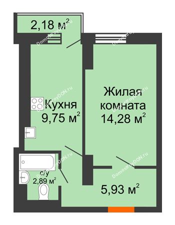 1 комнатная квартира 32,9 м² в ЖК Мечников, дом ул. Мечникова, 37
